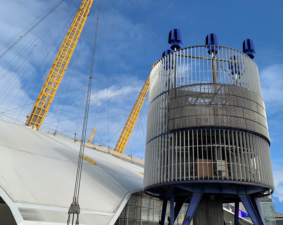 The O2 London wind turbine